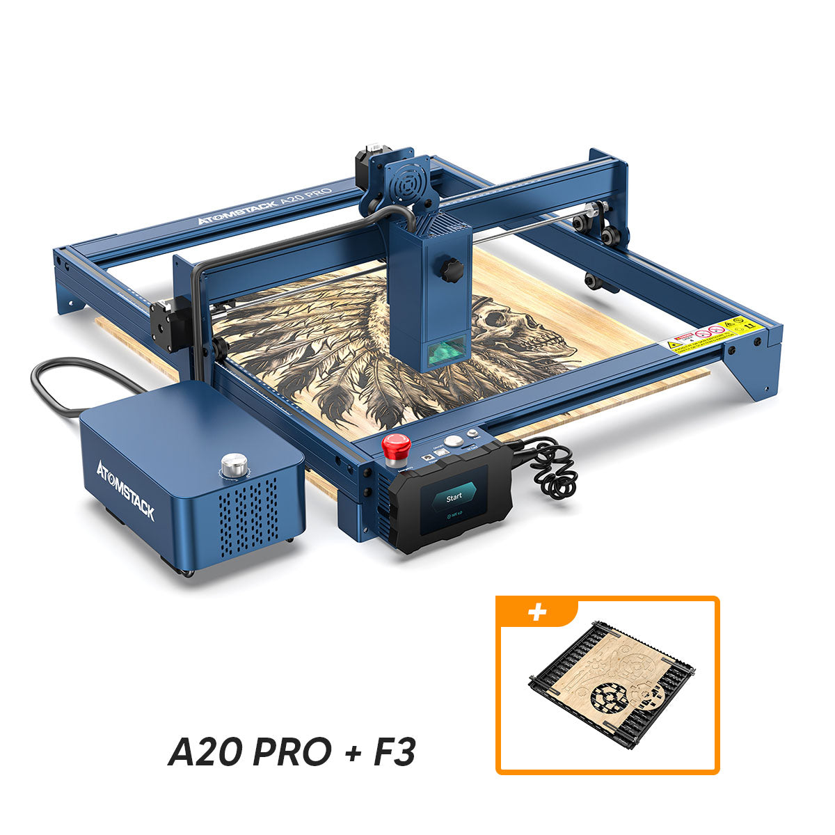 ATOMSTACK A20 Pro Laser Engraver with F30 Pro Air Assist Kit + F3 Matrix Working Panel